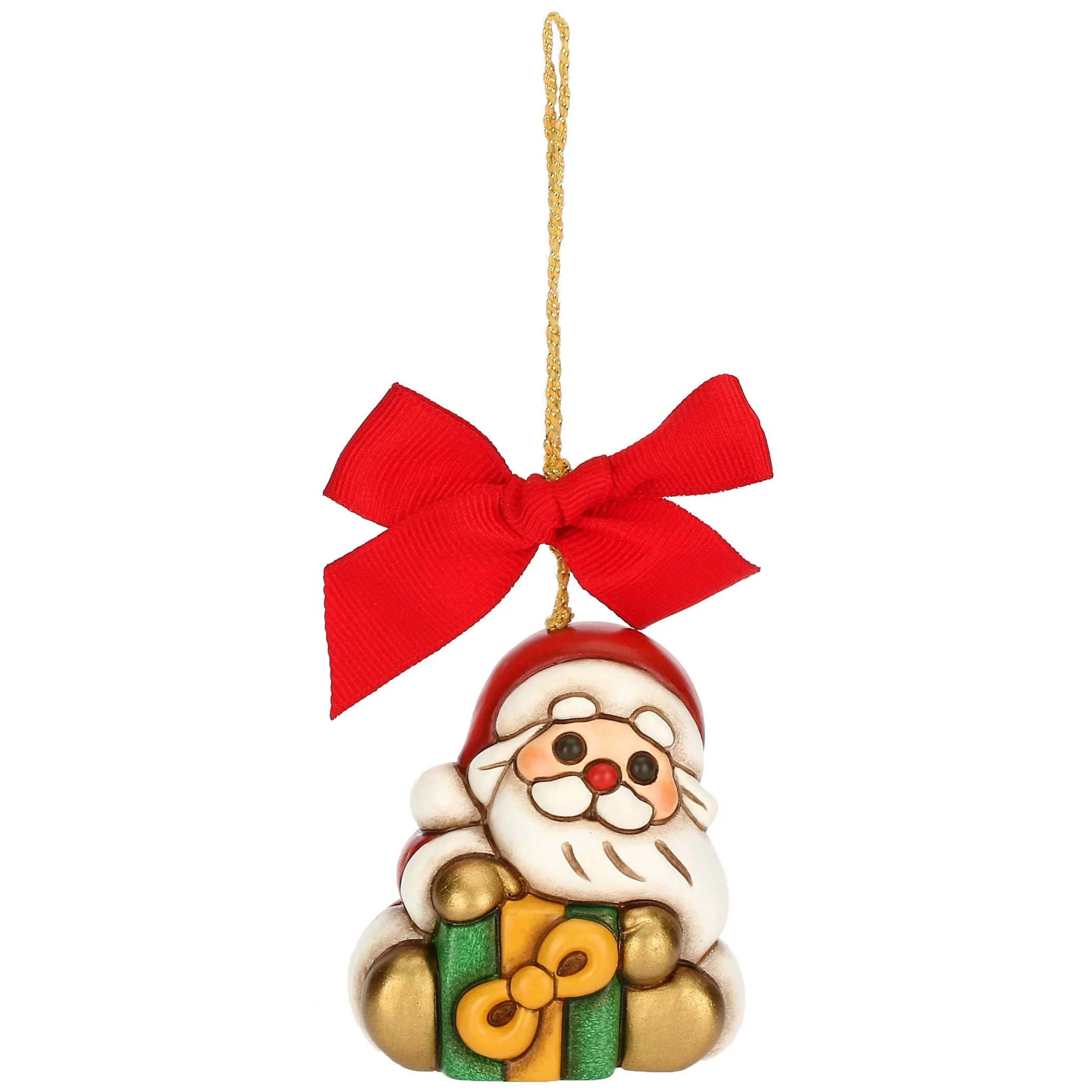 THUN Addobbo natalizio Babbo Natale con regalo in ceramica, piccolo* Addobbi E Decorazioni Per Albero