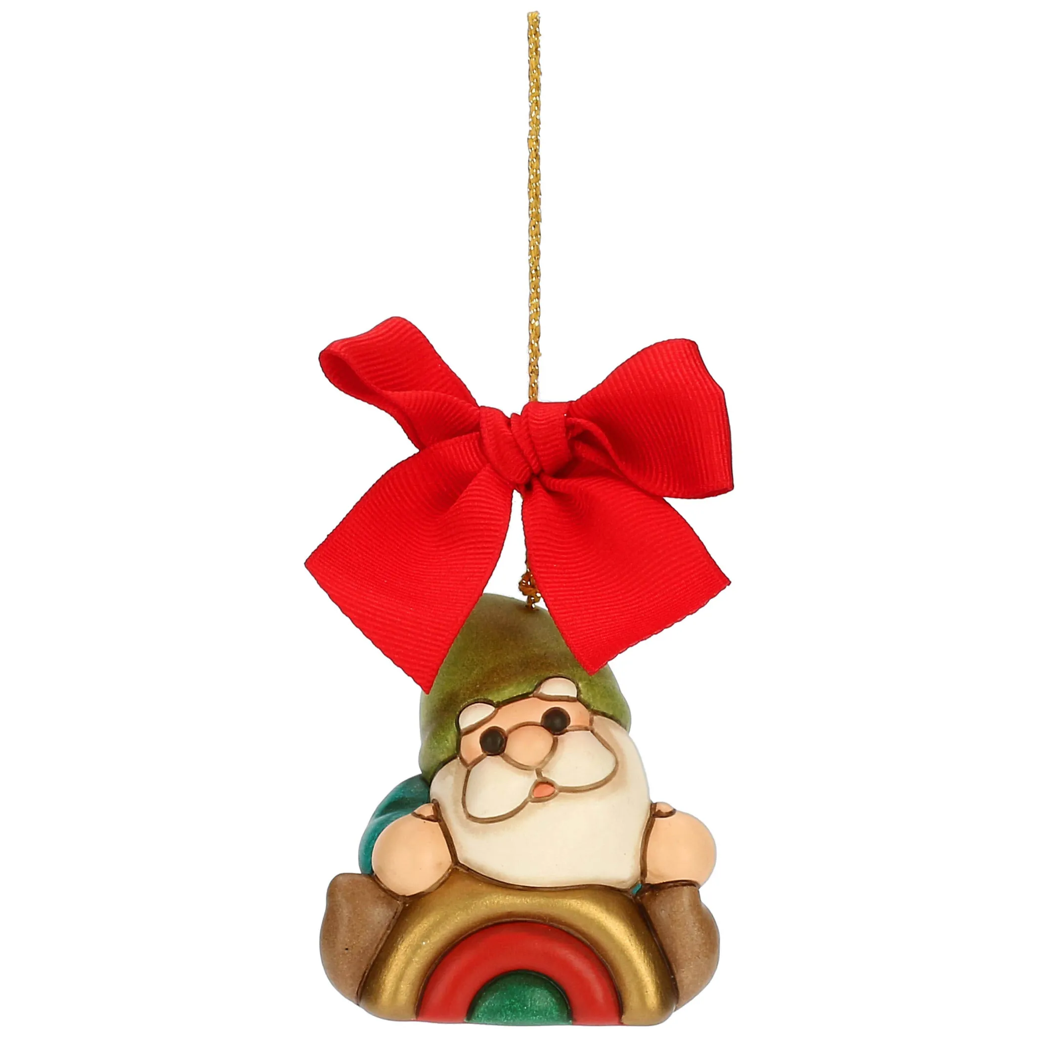 THUN Addobbo natalizio Gnomo Oliver con arcobaleno in ceramica, maxi* Addobbi E Decorazioni Per Albero