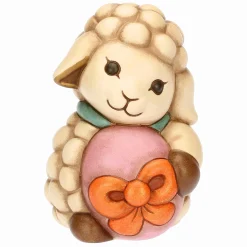 THUN Agnellino Nelly con uovo in ceramica Sorprese di Pasqua, medio* Animali E Mini Animali|Figure