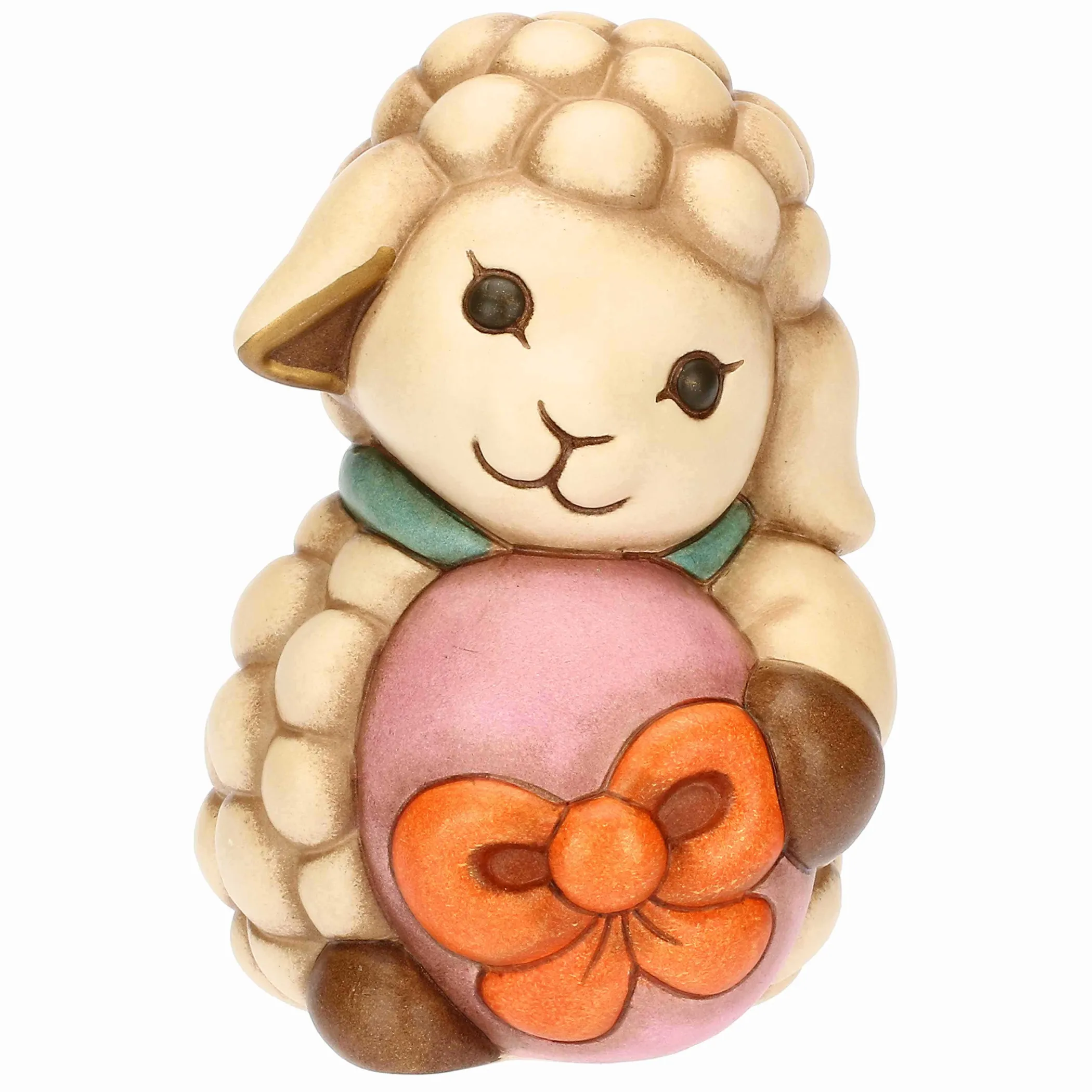 THUN Agnellino Nelly con uovo in ceramica Sorprese di Pasqua, medio* Animali E Mini Animali|Figure