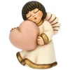 THUN Angelo in ceramica con cuore rosa* Bomboniere Cresima|Bomboniere Comunione