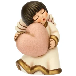 THUN Angelo in ceramica con cuore rosa* Bomboniere Cresima|Bomboniere Comunione