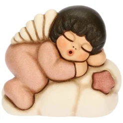 THUN Angelo rosa in ceramica su nuvola* Bomboniere Battesimo|Bomboniere Nascita