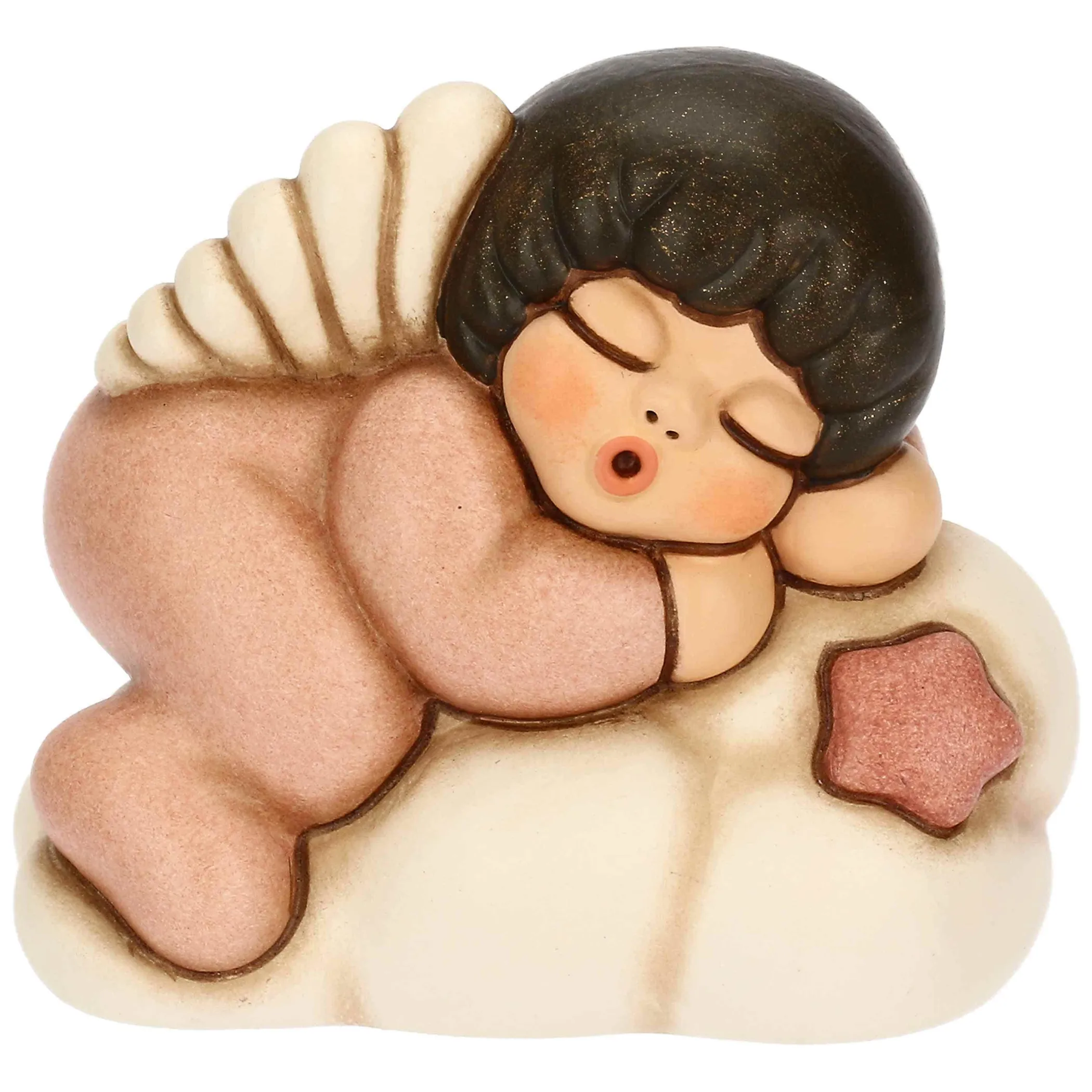 THUN Angelo rosa in ceramica su nuvola* Bomboniere Battesimo|Bomboniere Nascita