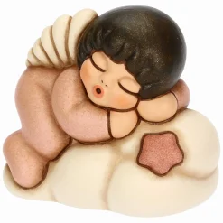 THUN Angelo rosa in ceramica su nuvola* Bomboniere Battesimo|Bomboniere Nascita