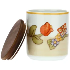 THUN Barattolo in porcellana Country con tulipano e farfalla* Country|Biscottiere E Barattoli