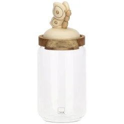 THUN Barattolo in vetro con coperchio in legno Elegance, grande* Elegance|Biscottiere E Barattoli