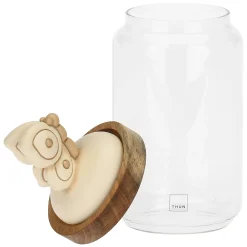 THUN Barattolo in vetro con coperchio in legno Elegance, grande* Elegance|Biscottiere E Barattoli