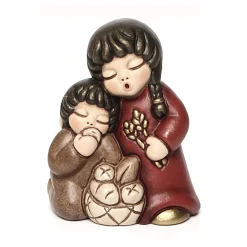 THUN Bimbi che mangiano il pane Presepe classico variante rossa* Presepe