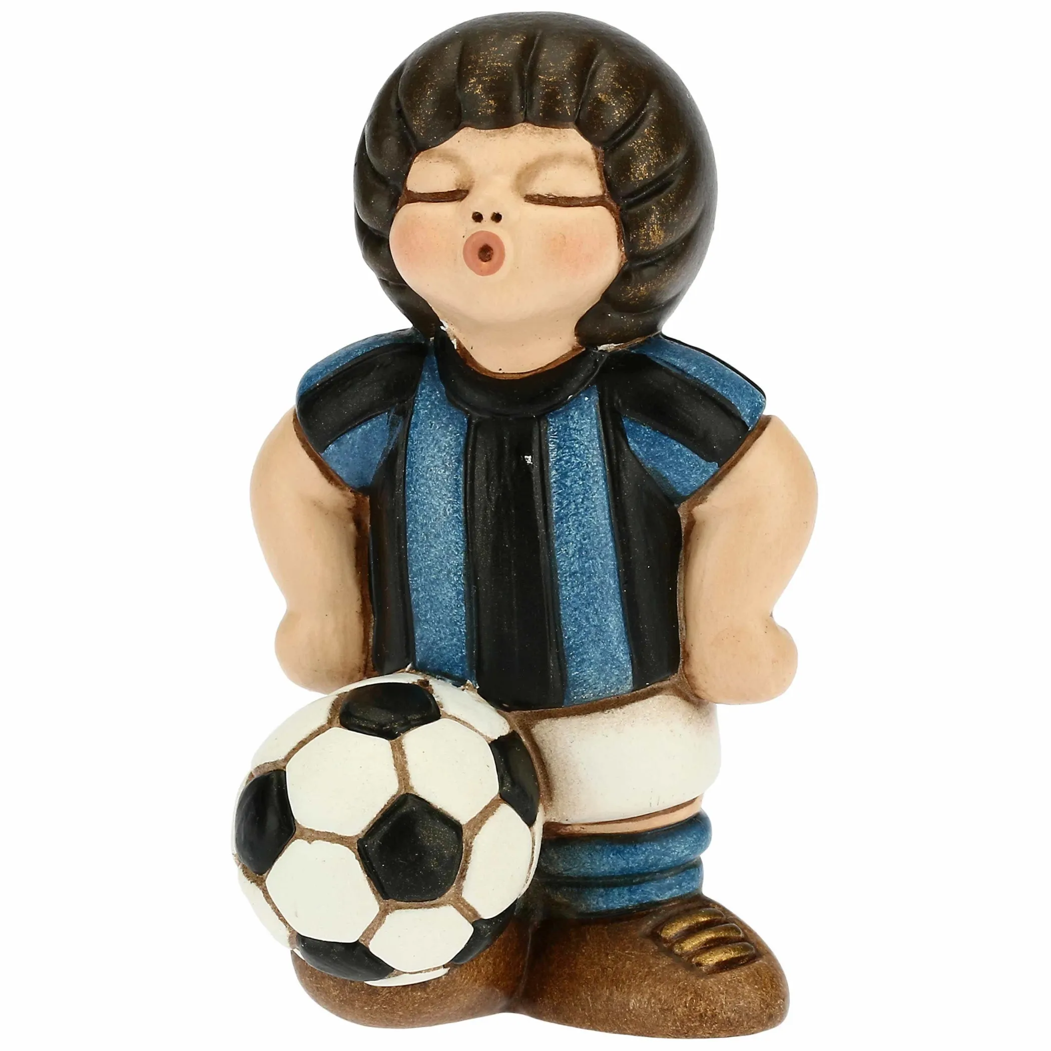 THUN Bimbo calciatore nero azzurro piccolo* Bomboniere Cresima|Bomboniere Comunione