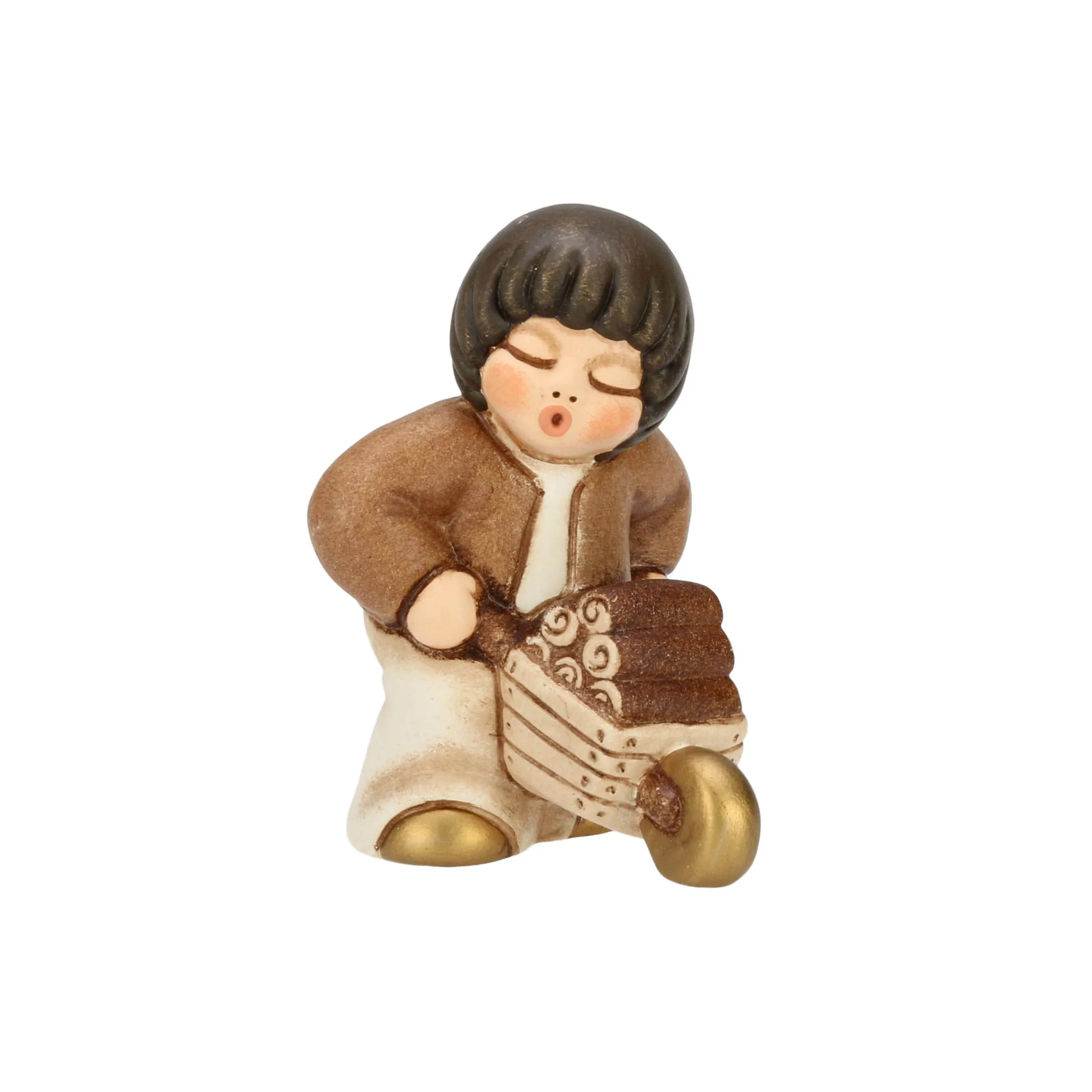 THUN Bimbo con carriola di legna Presepe classico variante bianca* Presepe