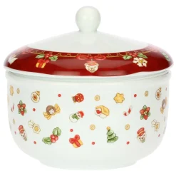 THUN Biscottiera con coperchio in porcellana Desideri di Natale* Altri Complementi Per La Tavola|Accessori Natalizi Per La Tavola
