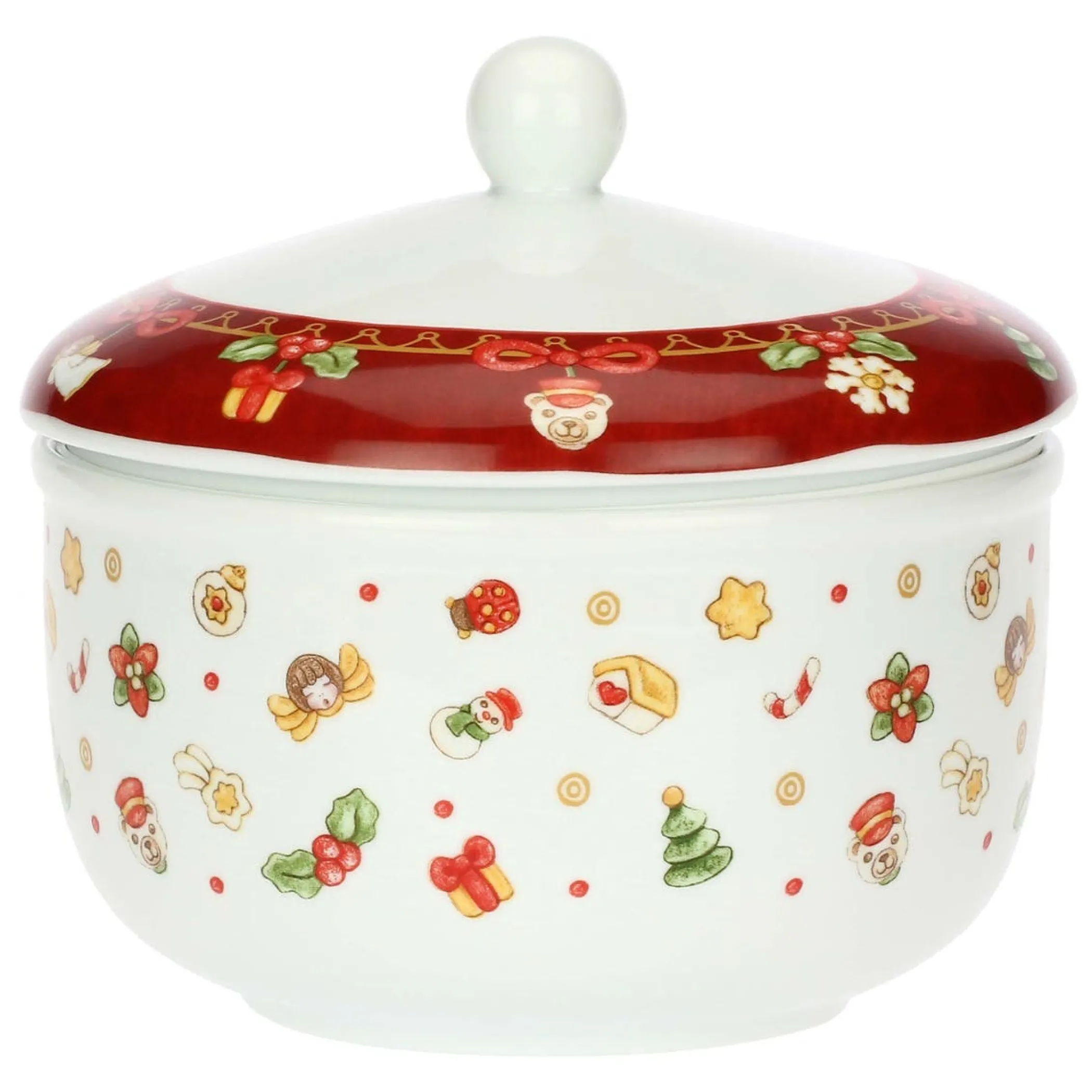 THUN Biscottiera con coperchio in porcellana Desideri di Natale* Altri Complementi Per La Tavola|Accessori Natalizi Per La Tavola