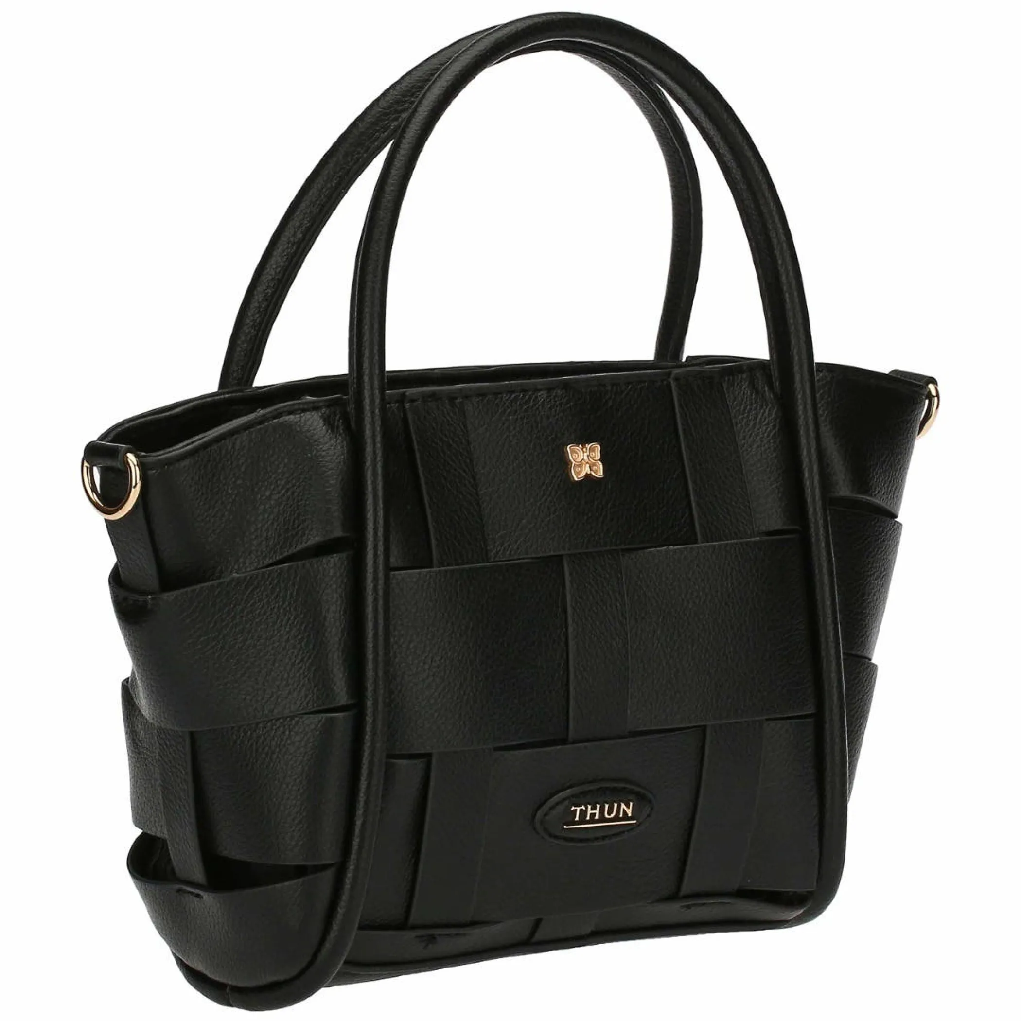 THUN Borsa Intreccio in ecopelle, nero, piccola* Borse, Portafogli E Trousse