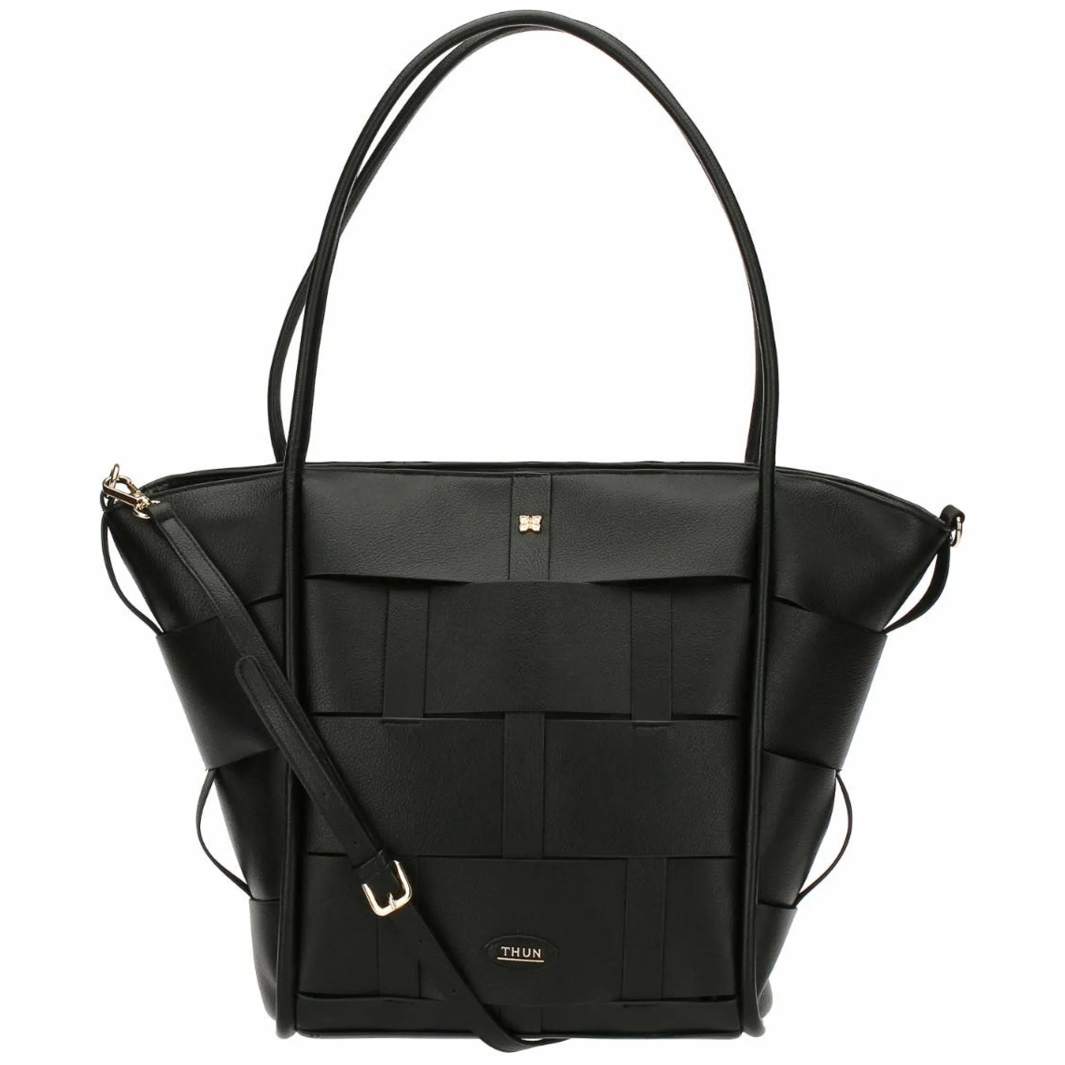 THUN Borsa intreccio in ecopelle grande, nero* Borse, Portafogli E Trousse