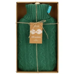 THUN Boule acqua calda con cover in tricot jaqard AbbracciAMI, verde* Tessile Casa