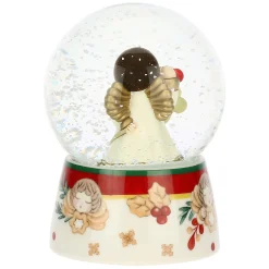 THUN Boule de neige angelo con vischio in vetro e ceramica, media* Angelo|Figure