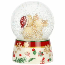 THUN Boule de neige con Teddy e Renna Robin in resina, ceramica e vetro Desideri di Natale, media* Teddy|Addobbi Natalizi