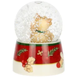 THUN Boule de neige con Teddy vestito da renna in resina, ceramica e vetro Desideri di Natale, piccola* Teddy|Addobbi Natalizi