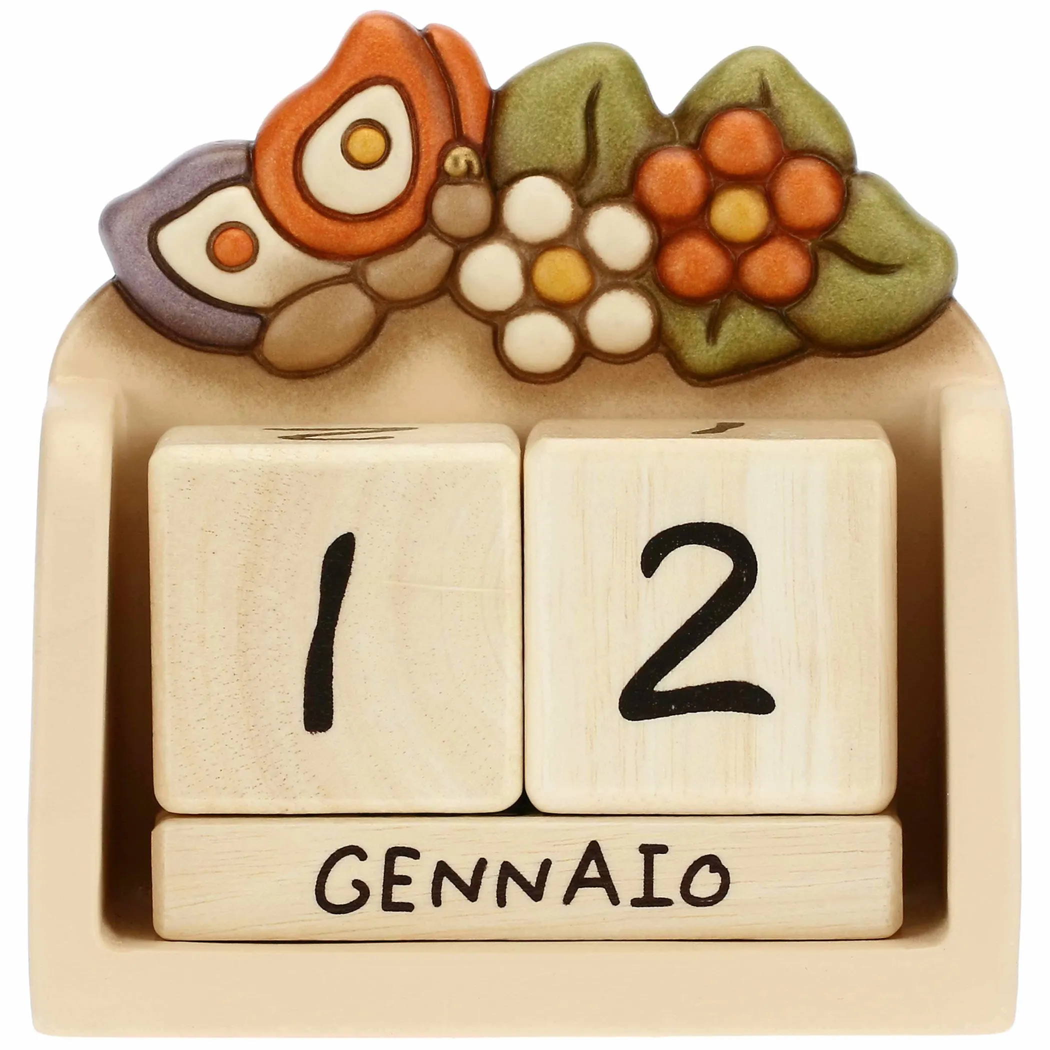 THUN Calendario perpetuo da tavolo in ceramica Country con farfalla* Country|Calendari