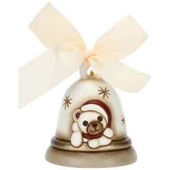 THUN Campanella limited edition 2023 bianca con teddy in ceramica* Teddy|Addobbi E Decorazioni Per Albero