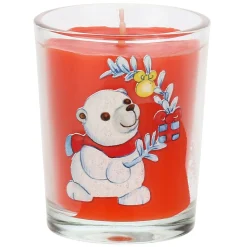 THUN Candela Dolce Inverno con orso polare Paul - cannella* Candele Porta Candele
