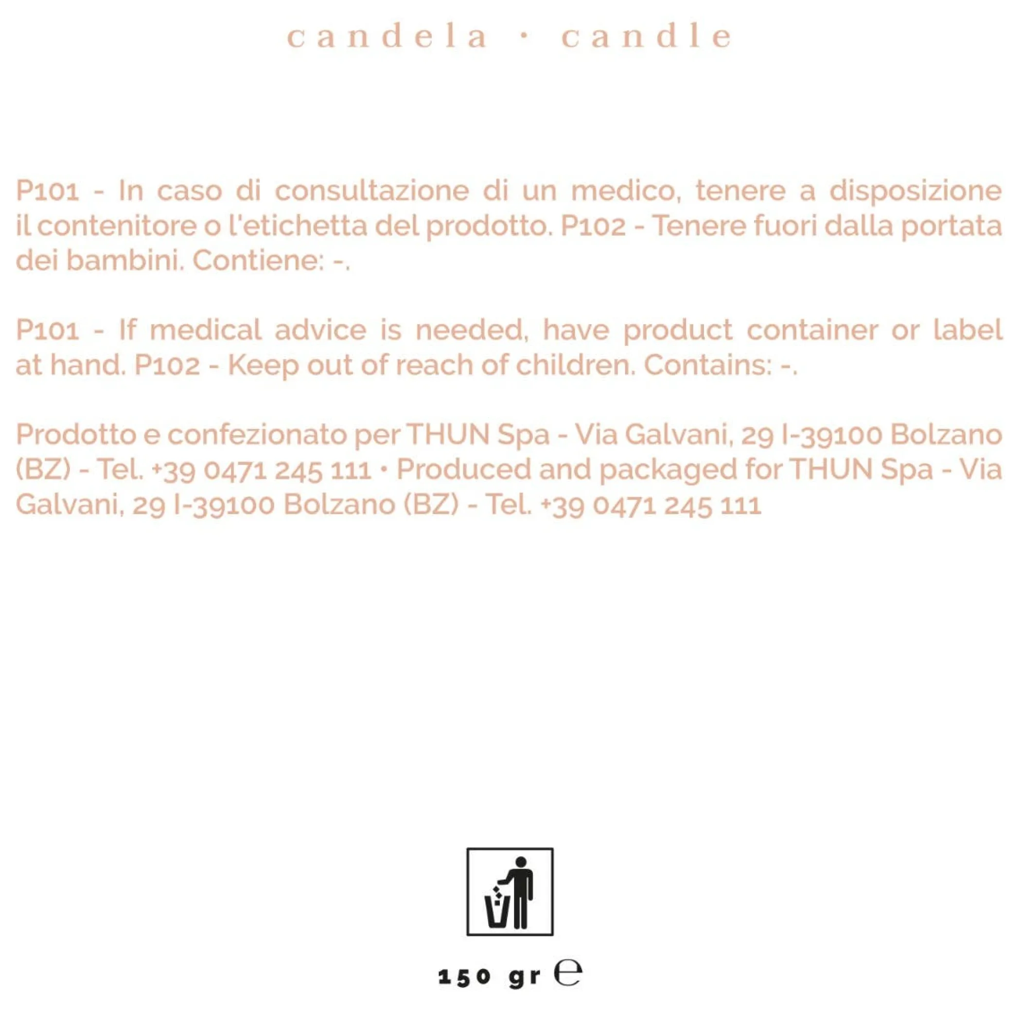 THUN Candela Rosy Sunrise, piccola* Candele Porta Candele