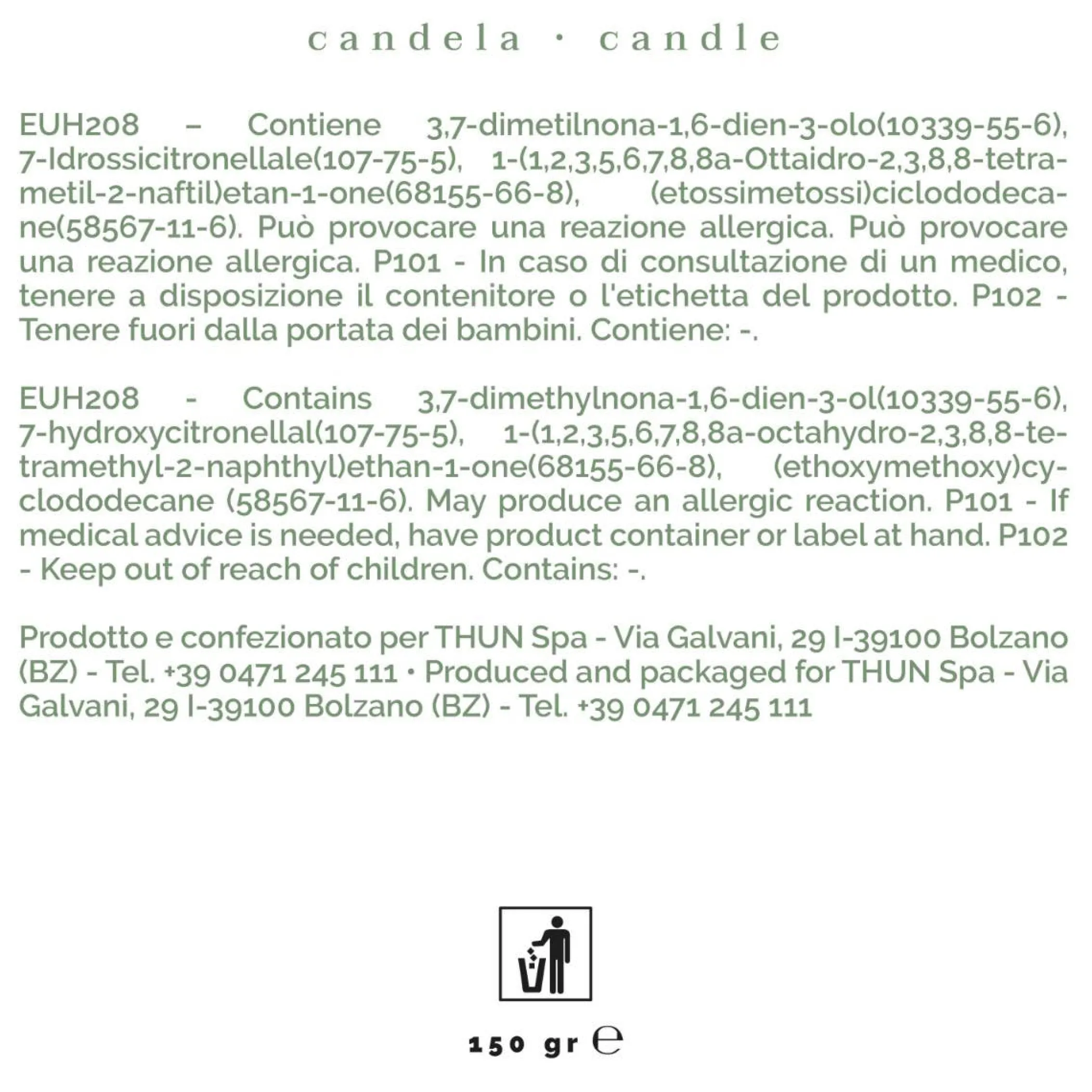 THUN Candela Sweet Morning Fragrances, piccola* Candele Porta Candele