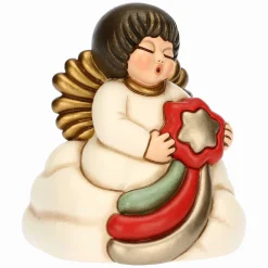 THUN Carillon Angelo con stella cometa arcobaleno in ceramica Desideri Di Natale* Angelo|Regalo Nascita