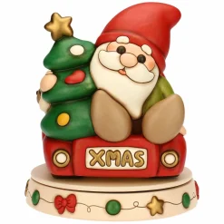 THUN Carillon gnomo Oliver e teddy con furgoncino in ceramica, maxi* Teddy|Figure In Ceramica