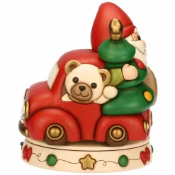 THUN Carillon gnomo Oliver e teddy con furgoncino in ceramica, maxi* Teddy|Figure In Ceramica