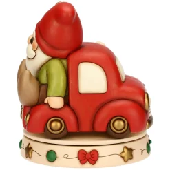 THUN Carillon gnomo Oliver e teddy con furgoncino in ceramica, maxi* Teddy|Figure In Ceramica