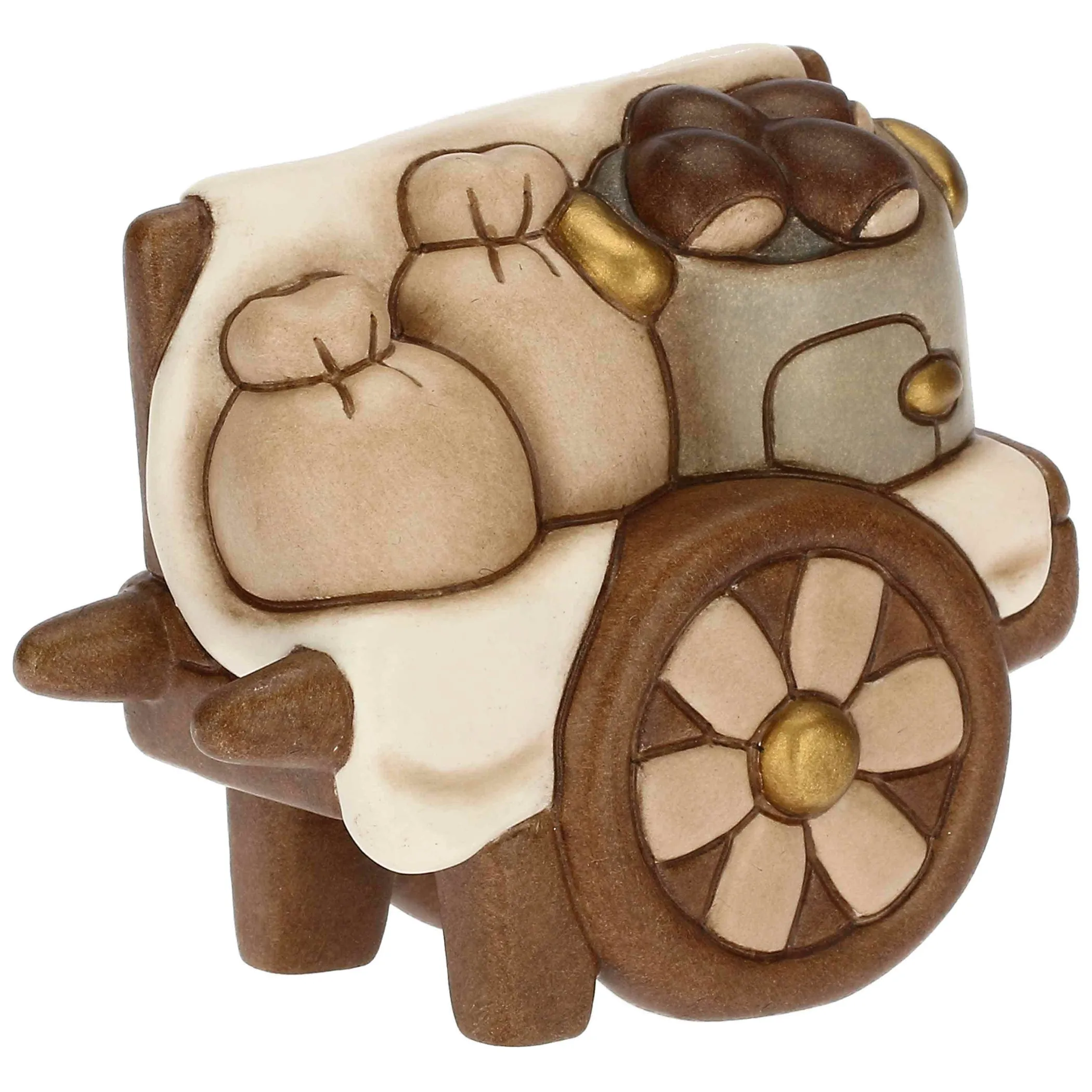THUN Carretto con castagne in ceramica Presepe Classico* Presepe