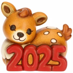 THUN Cerbiatto Amy Buon Anno 2025 in ceramica* Animali E Mini Animali|Addobbi Natalizi