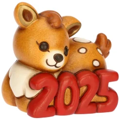 THUN Cerbiatto Amy Buon Anno 2025 in ceramica* Animali E Mini Animali|Addobbi Natalizi