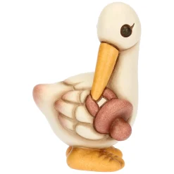 THUN Cicogna Cindy in ceramica con ciuccio rosa* Bomboniere Battesimo|Bomboniere Nascita