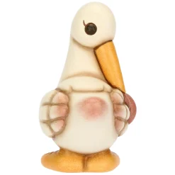 THUN Cicogna Cindy in ceramica con ciuccio rosa* Bomboniere Battesimo|Bomboniere Nascita