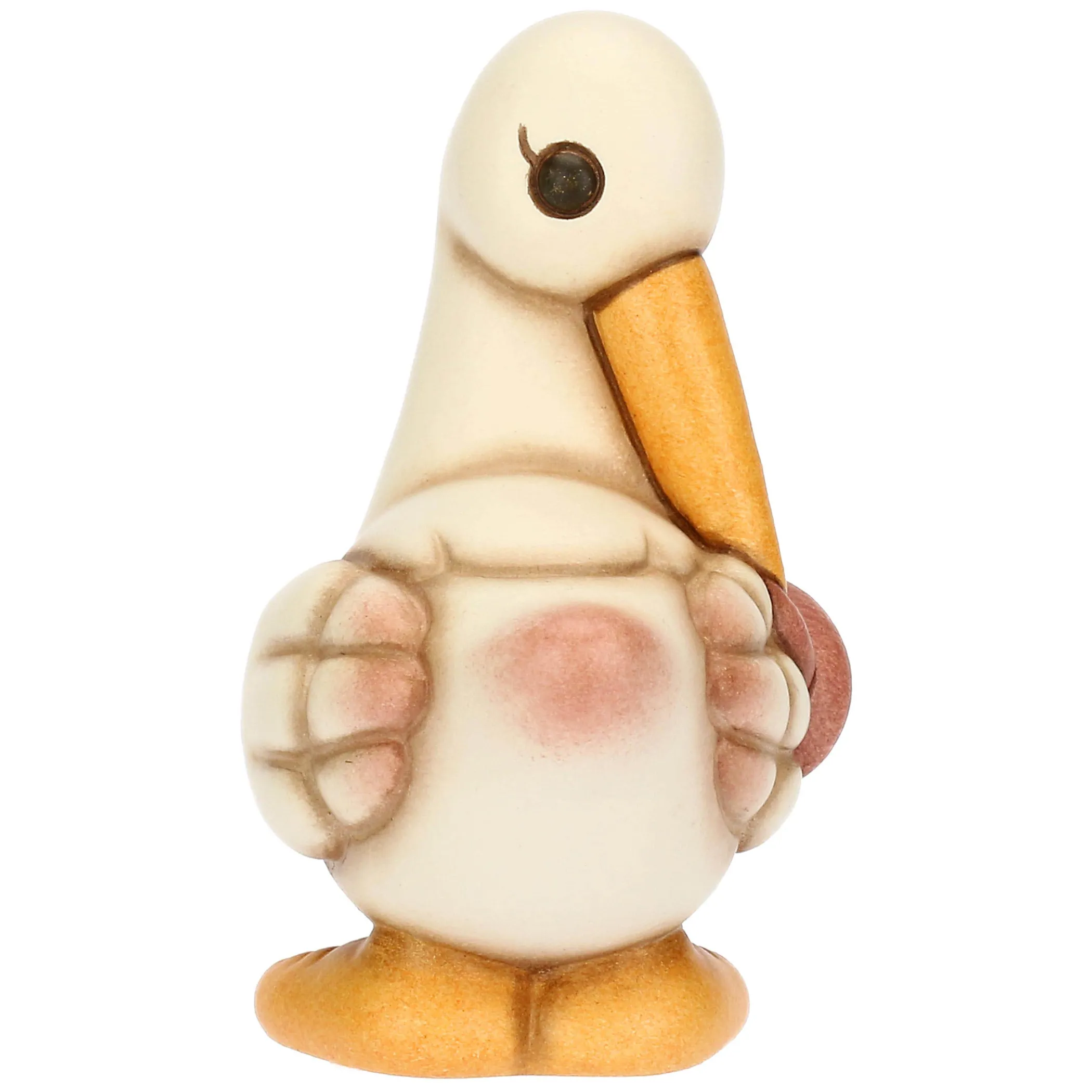 THUN Cicogna Cindy in ceramica con ciuccio rosa* Bomboniere Battesimo|Bomboniere Nascita