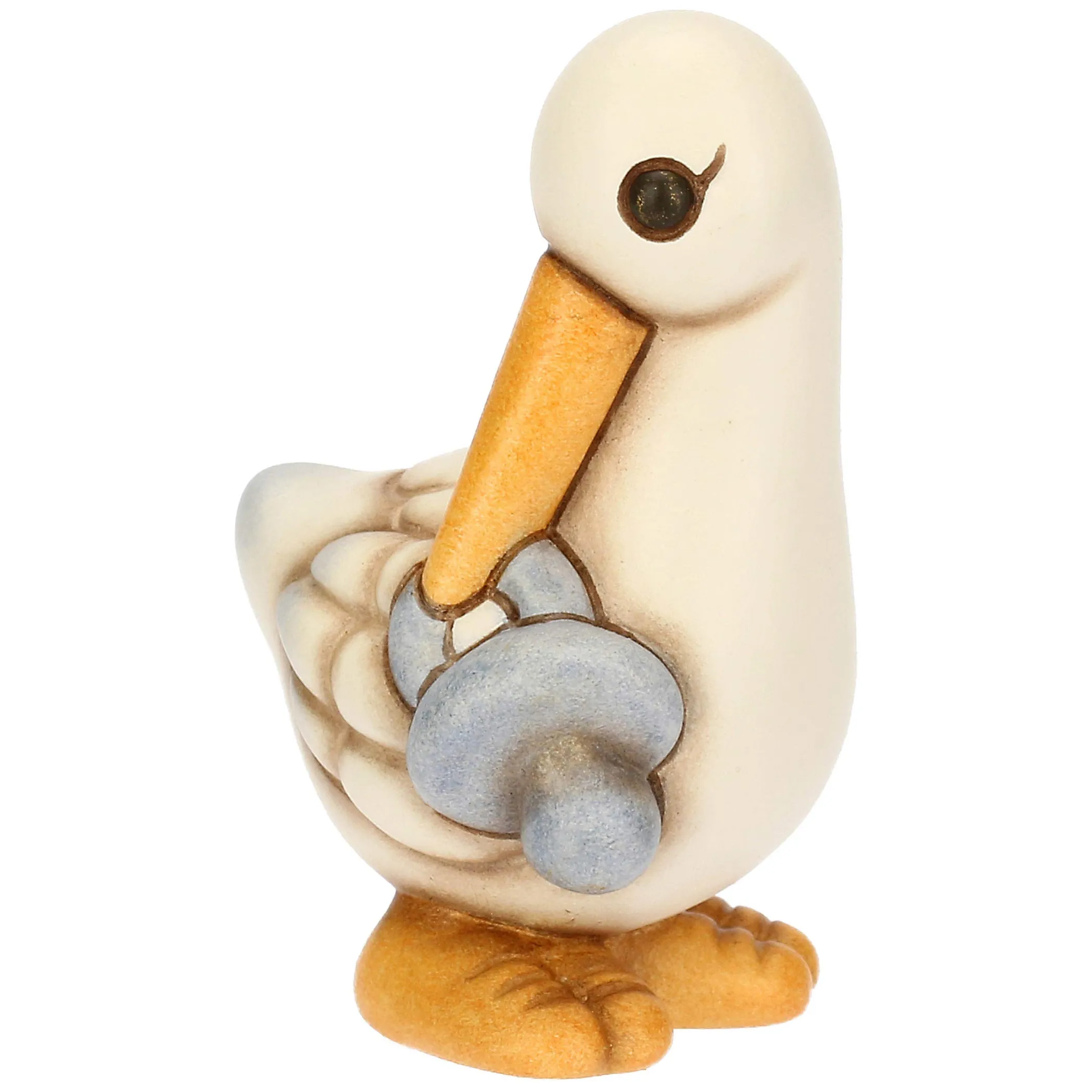 THUN Cicogna Cindy in ceramica con ciuccio azzurro* Bomboniere Battesimo|Bomboniere Nascita