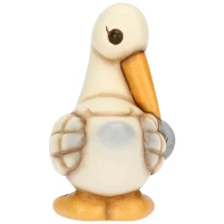 THUN Cicogna Cindy in ceramica con ciuccio azzurro* Bomboniere Battesimo|Bomboniere Nascita