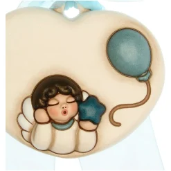 THUN Coccarda nascita lui a forma di cuore personalizzabile* Bomboniere Nascita|Regalo Nascita