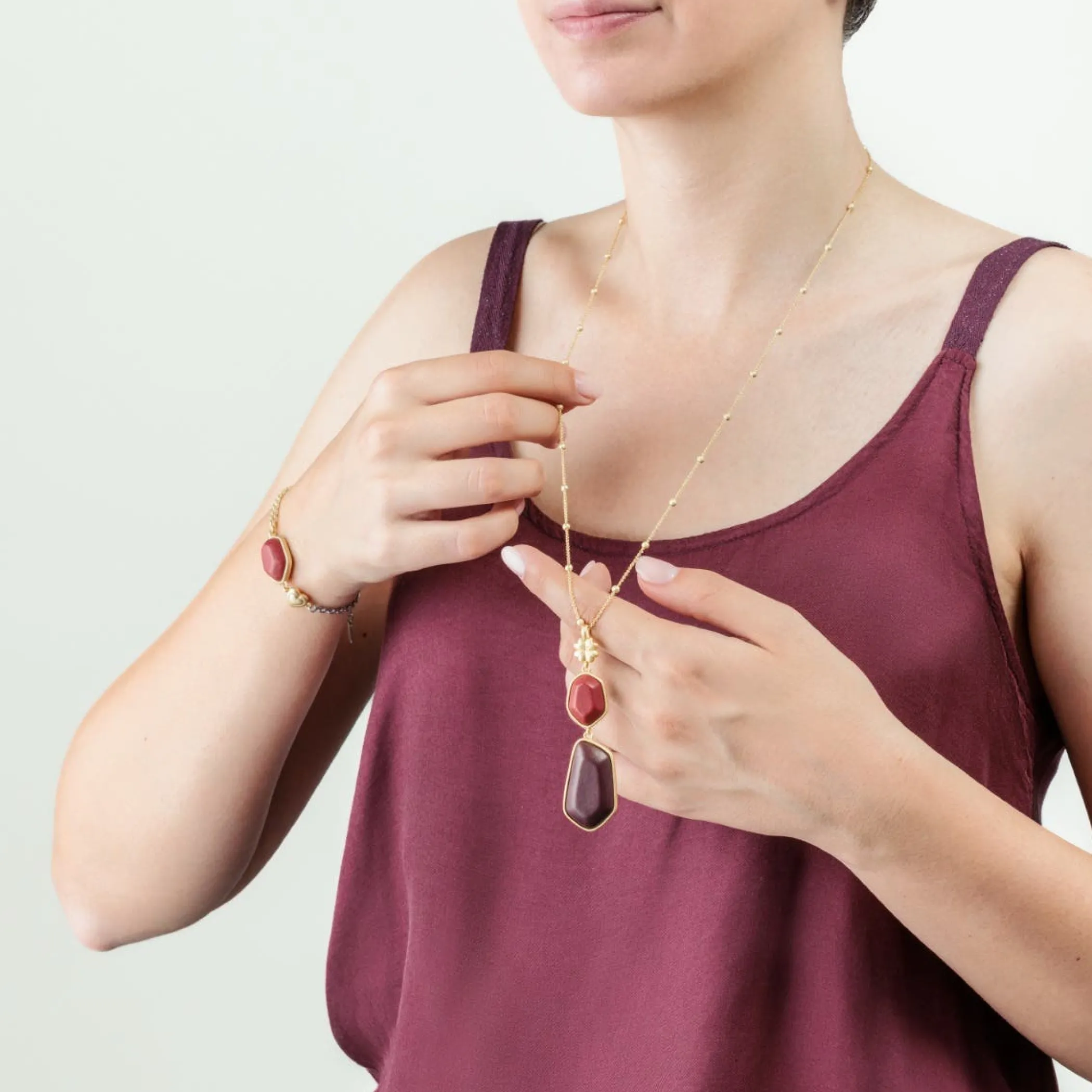 THUN Collana con pietre ceramiche e quadrifoglio* Collane