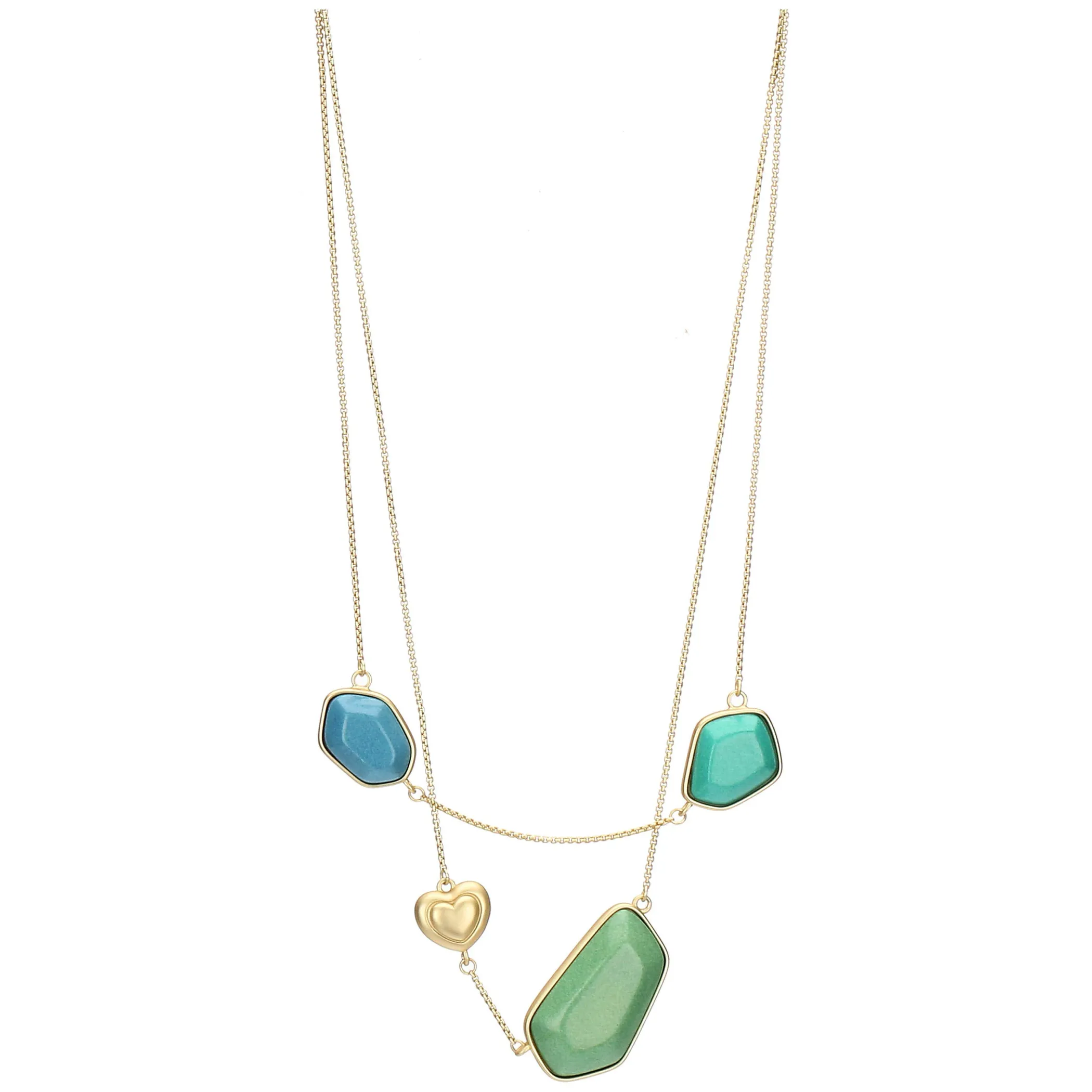 THUN Collana con pietre, quadrifoglio e cuore in ceramica* Collane