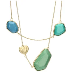 THUN Collana con pietre, quadrifoglio e cuore in ceramica* Collane