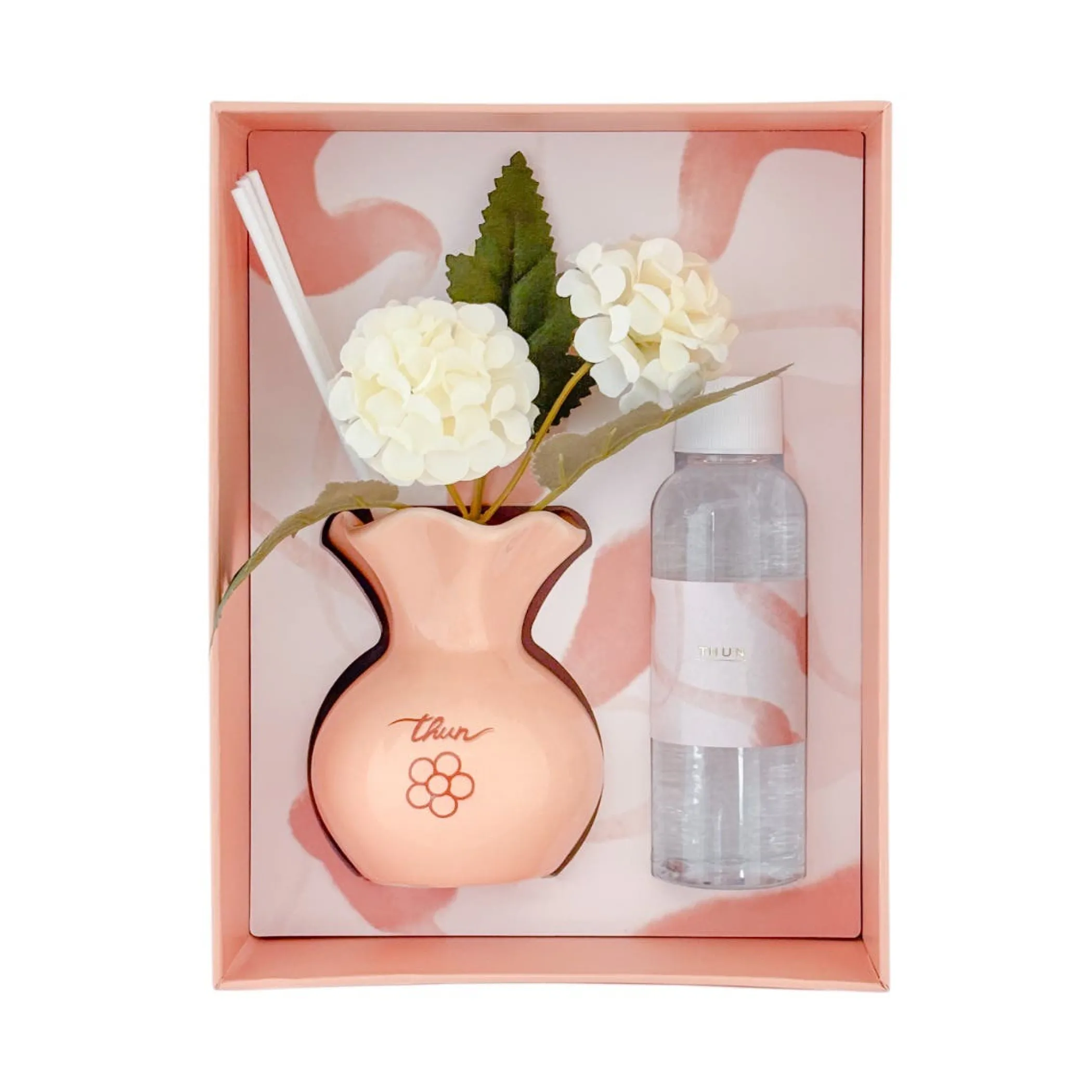 THUN Confezione regalo mini diffusore con fiori, pesca* Bomboniere Anniversario|Bomboniere Matrimonio