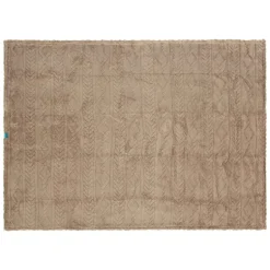 THUN Coperta Abbracciami con manici in ecopelle, tortora* Tessile Casa