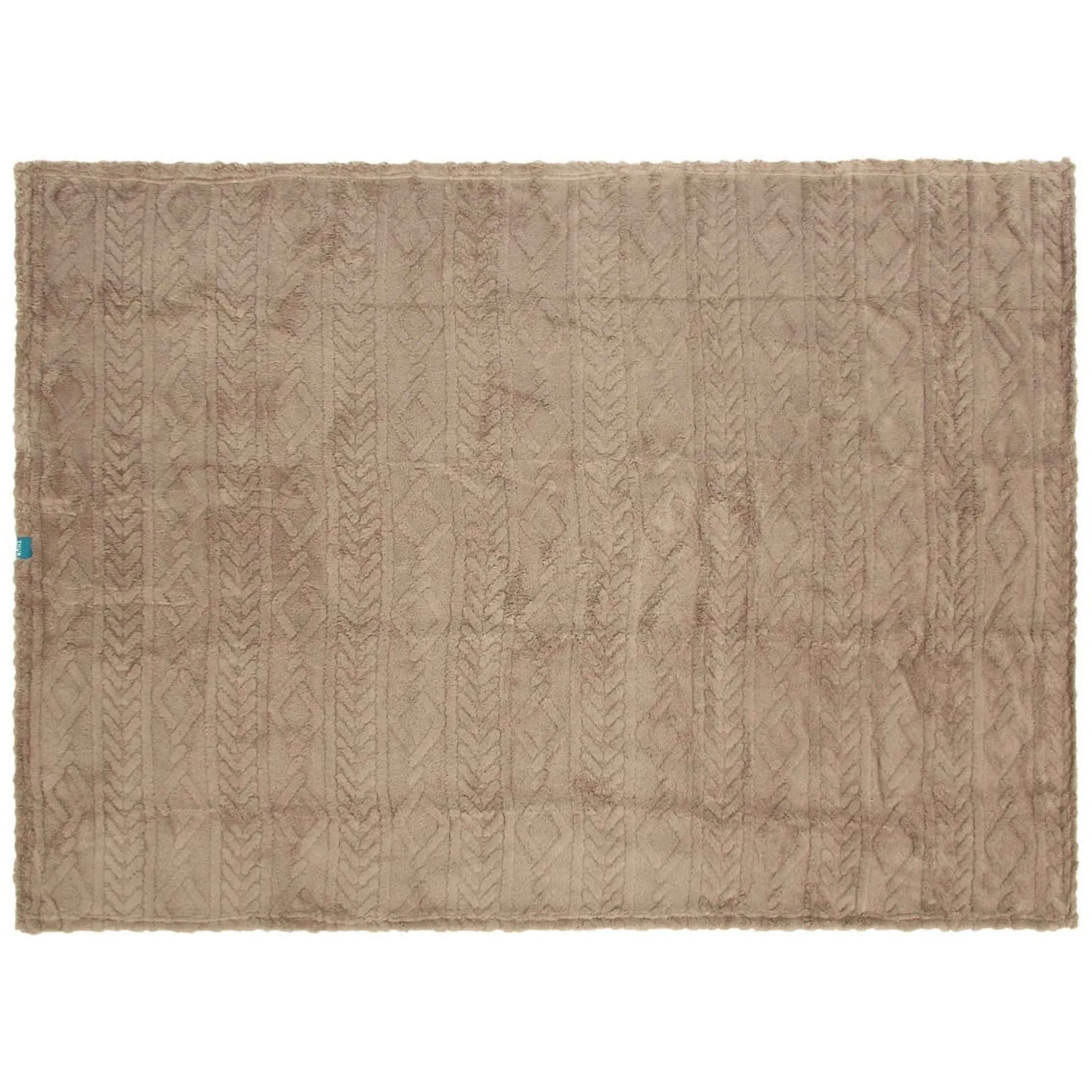 THUN Coperta Abbracciami con manici in ecopelle, tortora* Tessile Casa