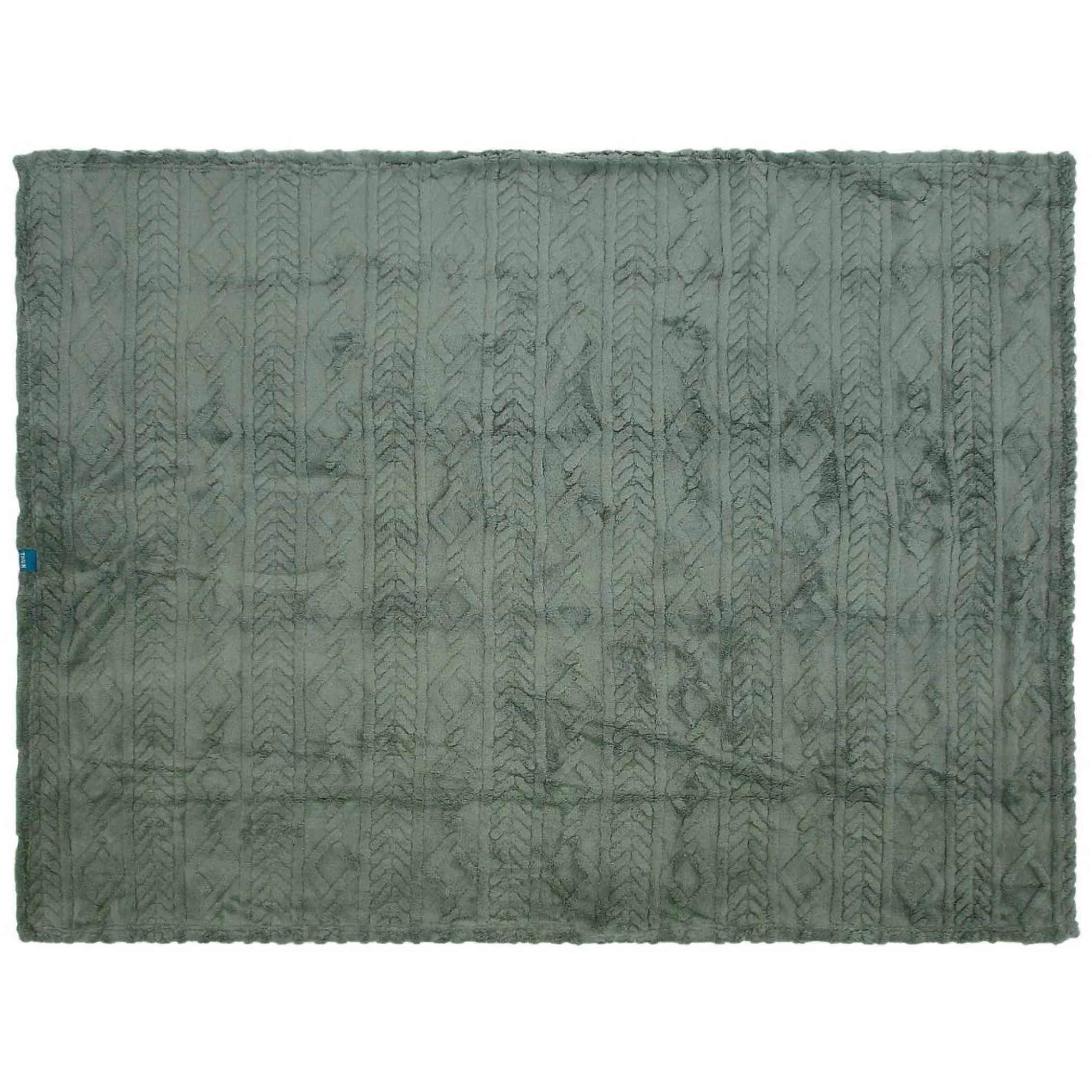 THUN Coperta Abbracciami con manici in ecopelle, verde* Tessile Casa