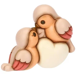 THUN Coppia ciuffolotti in ceramica con cuore, medi* Figure