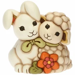THUN Coppia coniglietta Joy e agnellino con fiore* Animali E Mini Animali|Figure